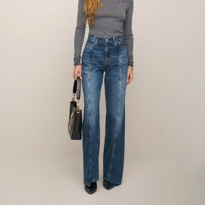 Reformation Cary High Rise Slouchy Wide Leg Jeans in Cabo Reworked 25